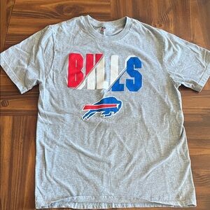 NFL Gray Crewneck Tee with Red & Blue Shield Logo